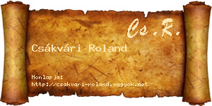 Csákvári Roland névjegykártya