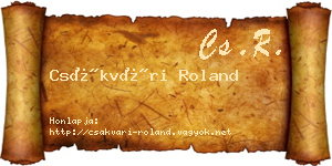 Csákvári Roland névjegykártya