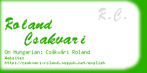 roland csakvari business card